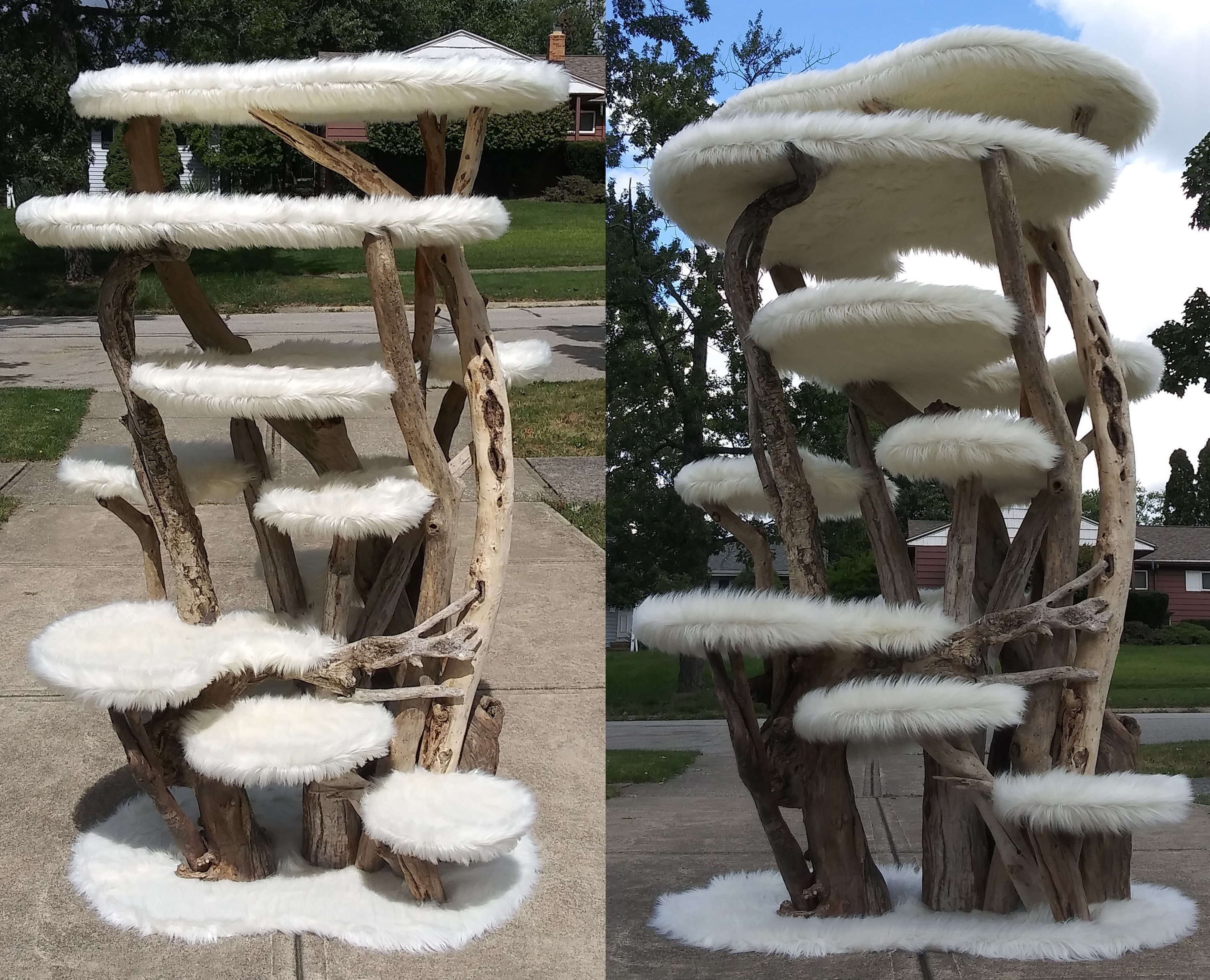 Faux Fur Driftwood Picasso Tree