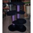 Shown in 42" height with black platforms, black posts, & purple dyed sisal.