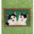 Here we see the very detailed kitty portrait made for this customer.  This 9" x 12" carpet mural was created using a photo of the customer's cats.  When you upload a photo of your cats, we will create a similar design of your cats for this spot.  We will 