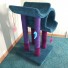 Azure blue with plum posts & purple dyed sisal.  3 Catnip Moon Toys by Incatuated