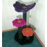Shown here with dark purple, fuchsia & pumpkin flowers w/ forest green base & posts.  Also, with forest green dyed sisal (special request).