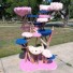 72" driftwood tree with pink faux fur, blush pink shag fuzzy rug (special order), royal blue carpet, 2 Kitty Bowls, sand dollar bed, and pink & blue dyed sisal