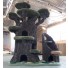 Custom "Mini Sanctuary" w/ 36" Tree Stump Condo, dense moss clusters & stones on the base.