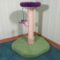 Shown here with 11" mushroom cap in 24" height w/ violet & cyan mushroom, grass green base, natural sisal, & with Dragonfly toy. Note: This particular violet carpet is no longer available.