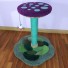 Shown here with 15" mushroom cap in 24" height w/ plum & cyan mushroom, moss green base with sparse moss, turquoise sisal, with Housefly toy.