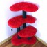 Shown in 42" height with scarlet red fuzzy rug platforms & black posts with black sisal.