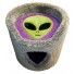 Shown here in gray, with purple background / interior & lime green alien face