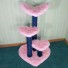 Shown here in baby pink "fuzzy rug" with 2 navy blue dyed sisal scratch posts.