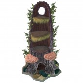 Shown here with ferns, 2 tree fungus steps, draping moss, and dense moss on the base.