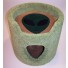 Shown here in grass green, with beige background / interior & forest green alien face