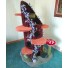 60" (18" Diam.) w/ Lavender, chocolate stump, 5 terracotta steps, 1 Toadstool with olive green sisal, draping moss, and sparse moss & 3 stones on the base.