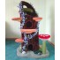 60" (18" Diam.) w/ Lavender, chocolate stump, 5 terracotta steps, 1 Toadstool with olive green sisal, draping moss, and sparse moss & 3 stones on the base.