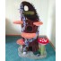 60" (18" Diam.) w/ Lavender, chocolate stump, 5 terracotta steps, 1 Toadstool with olive green sisal, draping moss, and sparse moss & 3 stones on the base.
