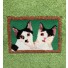 Here we see the very detailed kitty portrait made for this customer.  This 9" x 12" carpet mural was created using a photo of the customer's cats.  When you upload a photo of your cats, we will create a similar design of your cats for this spot.  We will 