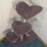 This unique variation of the Sweetheart Perch fits neatly into a room corner.  Includes gray dyed sisal for scratching & 3 matching hand-made fleece heart toys 