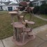 72" driftwood tree w/ 2 kitty bowls & toffee carpet