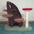 36" (16" Diam.) w/ mushroom scratch post with natural sisal, 3 fungus steps & custom-sized lower entrance for a dwarf tortoise.