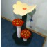 Shown here with pastel yellow flower, forest green base/rear post, white mushroom stems (no sisal), and red mushrooms with gold spots.  Butterfly toy: Copyright CrazyAboutCatnip - https://www.etsy.com/shop/crazyaboutcatnip