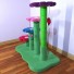 Shown here with grass green base/posts & matching sisal.  Flowers are raspberry, sky blue, carnation pink, and plum. Toys shown are ladybug and dragonfly.