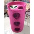 3-story in Raspberry with grass green alien face