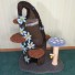 42" (16" Diam.) w/ 5 fungus steps, blue lilies, sky blue mushroom scratch post (natural sisal), gray draping moss, 2 butterflies, Honey Bee Catnip Toy, & gray base.