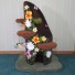 42" (16" Diam.) w/ 3 fungus steps, draping moss, white dahlia, yellow hibiscus, orchids, & primrose with dragonfly toy. 