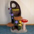 53" w/ Purple & Yellow Roses, 3 tree fungus steps, red/white mushroom w/o sisal, draping moss, large openings, & 2 toys.