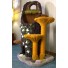 53" height, 16" diameter stump with carpet folds, draping moss, English ivy/jasmine, sparse moss/3 stones, 2 butterflies & 2 toys