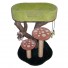 36" with local tree branch, forest green base, grass green bed, & bright red mushroom caps w/ white spots & brown sisal.