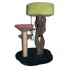 36" with local tree branch, forest green base, grass green bed, & bright red mushroom caps w/ white spots & brown sisal.